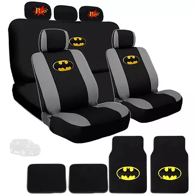 For Jeep Ultimate Batman Car Seat Cover Comic POW Headrest Cover And Mats Set • $63.27