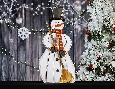 $83.99 • Buy Holiday Decor Home/Backyard Wooden Christmas Snowman Ornament Indoor/Outdoor