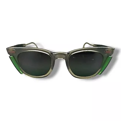 Vintage MSA Motorcycle Steampunk Safety Goggles Glasses Green Tinted Side Guard  • $44.99