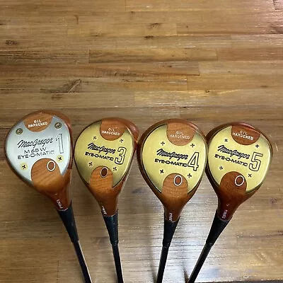 VTG MacGregor Eye-O-Matic Oil Hardened Persimmon Wood SET 1 3 4 5 True Temper • $225