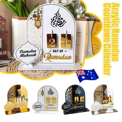 Ramadan Countdown Calendar Eid Mubarak Table Ornament Acrylic Home Decor CZ • $3.36