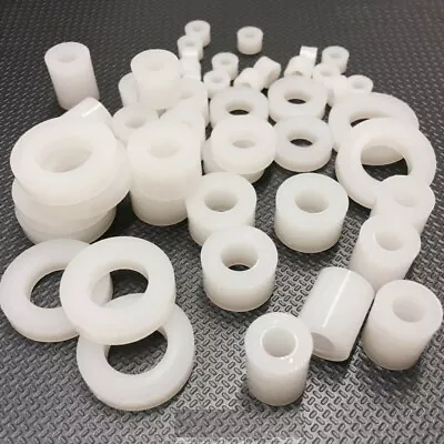 £3.08 • Buy M4, M5, M6, M8, M10, M12 Nylon Plastic Spacers Standoff White Round Washers 