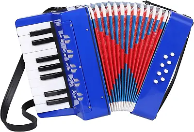 Accordion 17 Piano Keys 8 Bass Button Kids AccordianMusical Instrument Mini Ac • $58.99