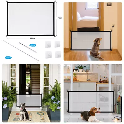 £7.80 • Buy Retractable Pet Dog Gate Magic Child Baby Stair Gate Barrier Foldable Portable