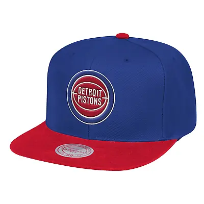 Mitchell & Ness Royal/Red NBA Detroit Pistons Wool 2 Tone HWC Snapback - OSFA • $24.95