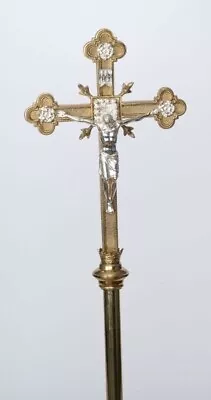 + Traditional Brass & Silver Church Mass Processional Cross #317PC (Chalice Co.) • $875