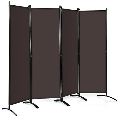 4-Panel Room Divider 173cm Folding Privacy Screen Portable Fiber Wall Divider • £39.95
