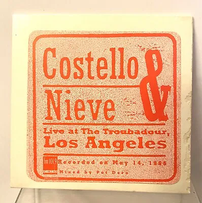 Elvis Costello & Steve Nieve Live At Troubador Los Angeles 5/14/1996 Promo CD • $5