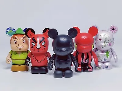 Disney Vinylmation Lot Of (5) 3  Figures - Peter Squiddy Dragon DIY Flower Fairy • $15