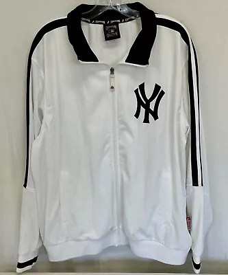 Majestic Cooperstown Collection New York Yankees White Track Jacket Mens Size XL • $28