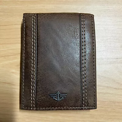 Dockers Men's Brown Leather Coated Bifold Wallet - Used • $9.99