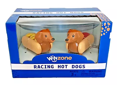 Dachshund Hot Dog Wind Up Wiener Racing Car Toy SET Of 2 Ketchup & Mustard NEW • $11.66