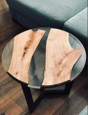 Clear Epoxy Table Top With Acacia Wood Coffee Table Live Edge Table Home Decor • $320