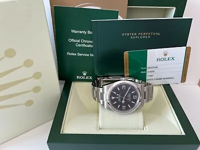 ROLEX EXPLORER MK1 BLACK DIAL 39mm STAINLESS STEEL WATCH BOX AND PAPERS 214270 • $13550.97