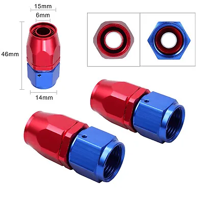 £9.25 • Buy 2X -6AN AN-6 Hose End Fuel Oil Adapter Fast Flow Reusable Straight Fitting JIC