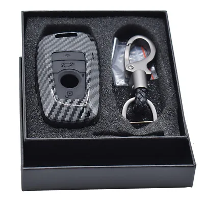 Carbon Fiber Remote Key Fob Cover Case Holder For BMW 1 3 4 7 5 Series Keychain • $10.82