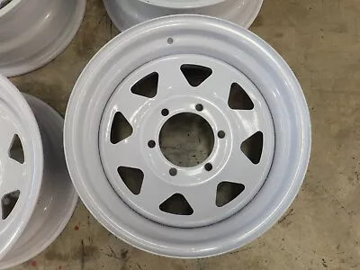 FACTORY SECONDS - 15X8 White Sunraysia Rims - 6 Stud 139.7 PCD - Price Is EACH • $55