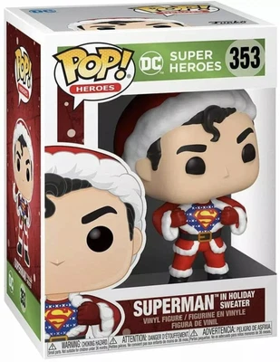 $29.99 • Buy Funko POP! NIB DC Super Heroes Christmas Holiday SUPERMAN HOLIDAY SWEATER #353