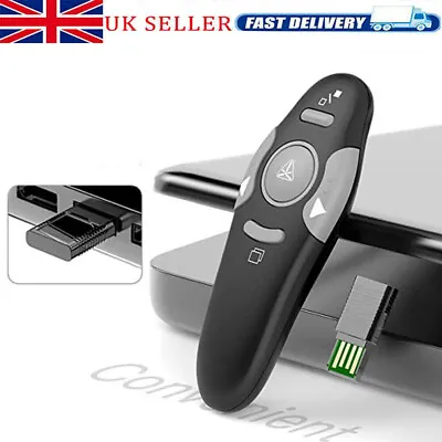 Wireless PPT USB Presenter Power Point Presentation Laser Pointer Clicker Pen • £6.39