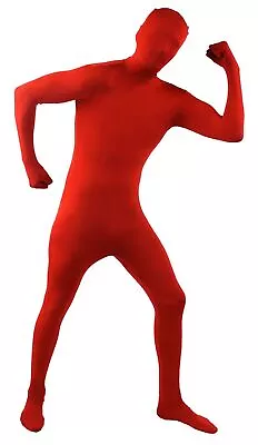 Red Skin Suit Mens Festival Stag Party Fancy Dress Costume Halloween Bodysuit  • £18.09