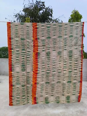 Vintage Kantha Blanket Bedspread Indian Handmade Quilt Throw Cotton Ralli Gudari • $31.91