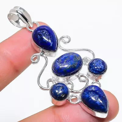 Lapis Lazuli Gemstone 925 Sterling Silver Handmade Jewelry Pendant Size 2.50  • $10.44