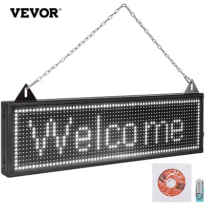 VEVOR LED Scrolling Sign LED Display Board 27 X 8 In White P10 Programmable Sign • $53.49