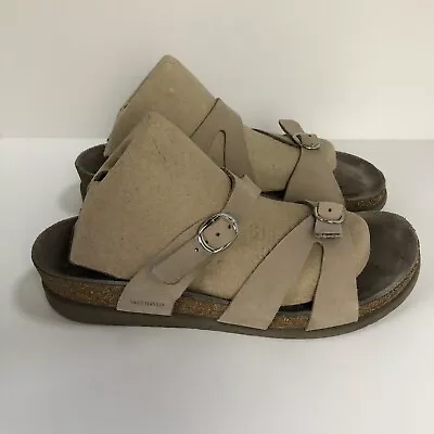 Mephisto Hannel Leather Sandals Women’s Size 38 US 8 Beige Double Buckle Strap • $14.95