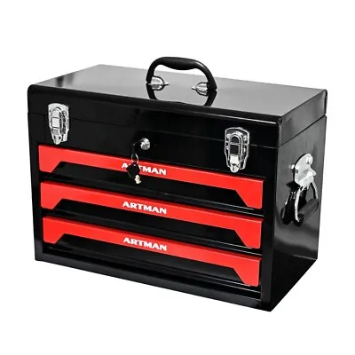 3 Drawers Lockable Tool Box Tool Storage Mechanic Organizer Cabinet Garage • $84.99