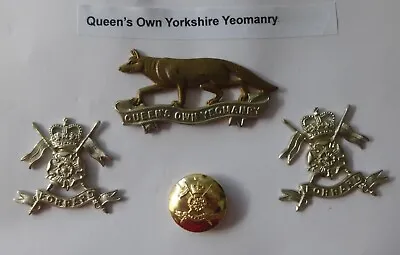 British Army Cap & Collar Badges Button - Queen's Own Yorkshire Yeomanry QOY • £18.99
