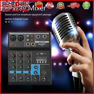 £26.15 • Buy F-4A Wireless 4-channel USB Audio Mixer Input Phantom Power Monitor For Computer