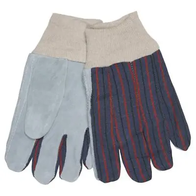 Mens MCR Safety 1030 Knit Wrist Clute Pattern Unlined Leather Palm Work Gloves • $6.95