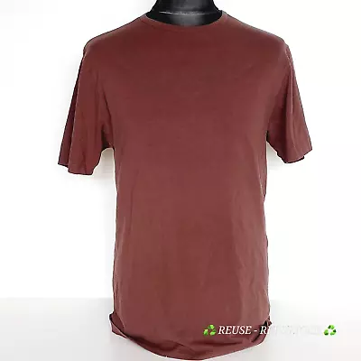 Charles Wilson Men's T-Shirt Large Elastic Cotton Chocolate Brown Plain Elastine • £16.99