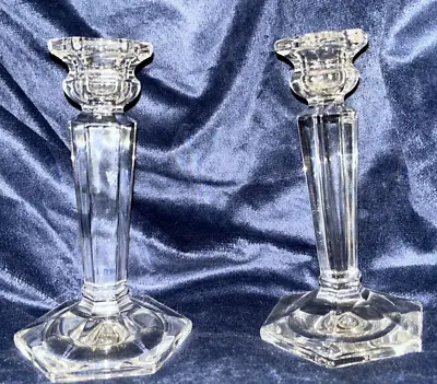 Set Of 2 Mikasa Cambridge Lead Crystal Candlesticks Germany 6.5  Tall Vtg • $24.64