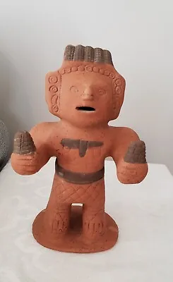 Mexican Corn God Ceramic Clay Figurine Statue Made In Mexico Signed  • $15