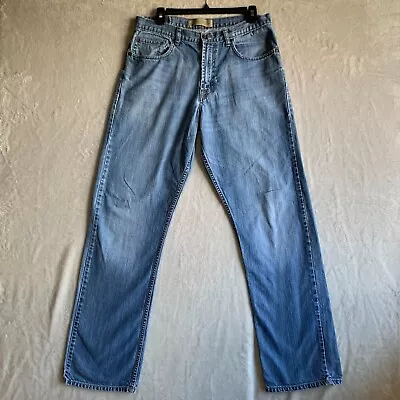 Wrangler Jeans Mens Size 32x34 Blue Denim Straight Relaxed Fit Light Medium Rise • $14.99