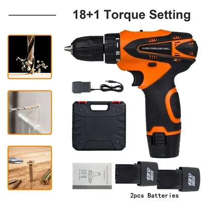 12V Cordless Drill Electric Screwdriver 3/8” Mini Wireless Power Driver Tool Set • $25.65