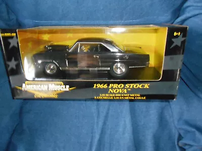 1966 Chevy Nova Pro Stock - Black Chrome Chase Car - Ertl American Muscle 1:18 • $160