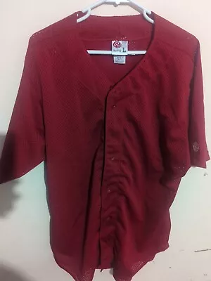 Vintage Rawlings Blank Baseball Jersey Red Size Large Made In Costa Rica • $20