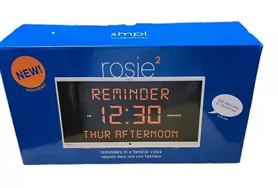 Rosie Voice Activated Reminder Clock Large Display New Open Box  Tested • $79