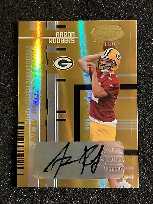 2005 Donruss Leaf Certified Auto Aaron Rodgers Rookie Gold Auto #162 (7/10) • $915
