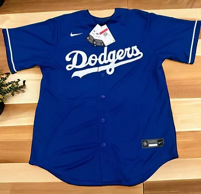 Nike MLB Los Angeles Dodgers Blue  Baseball Jersey Justin Turner #10 Mens LG NWT • $49.99