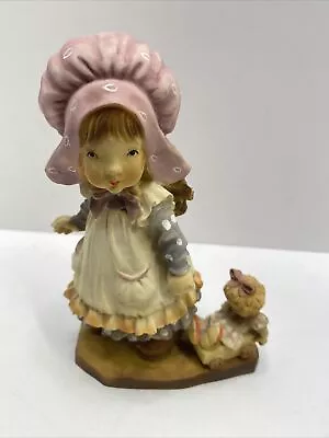 Vtg Girl With Doll In Wagon Ceramic Figurine  Sarah Kay Style 4 X 2.5 6.5   • $28