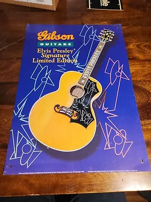 Elvis Presley Gibson J-200 Limited Guitar Tin Metal Sign • $5.60