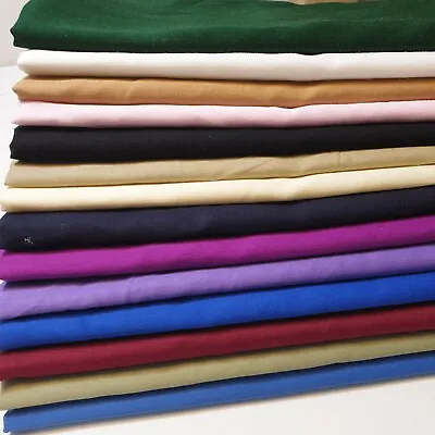 Plain 100% Cotton Lawn Voile Rubia Mercerised Craft Dress Lining Fabric • £6.57