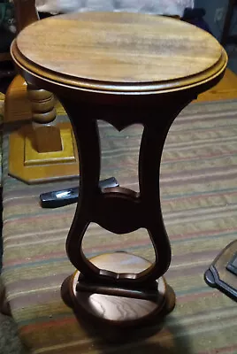 Walnut And Oak Oval Top Plant Stand  (PS11) • $349