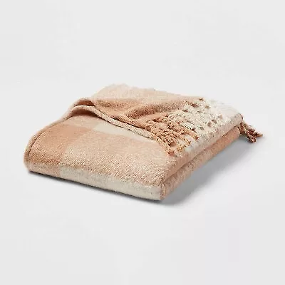 Faux Mohair Bed Throw Plaid - Threshold • $23.99