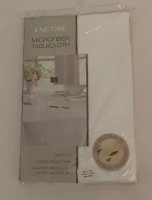 New Arlee SPILL PROOF Encore Microfiber Tablecloth White 52  X 70  • $18.97