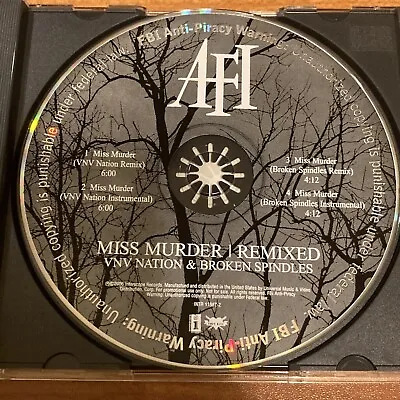 AFI VNV Nation Miss Murder Remix Rare Promo CD A Fire Inside A.F.I. Blaqk Audio • $119