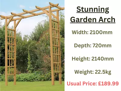 Garden Archway | Stunning Garden Arch | Trellis | Wooden Arch • £124.99